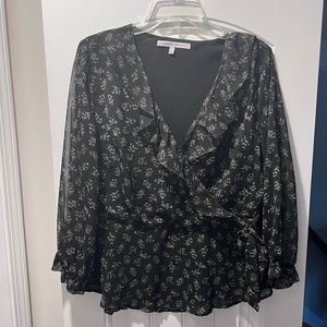 Wrap blouson blouse